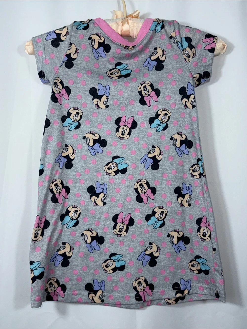 Disney 4T Minnie Mouse Print Toddler Girl’s Short Sleeve Pull-Over Nightgown - Picture 2 of 2